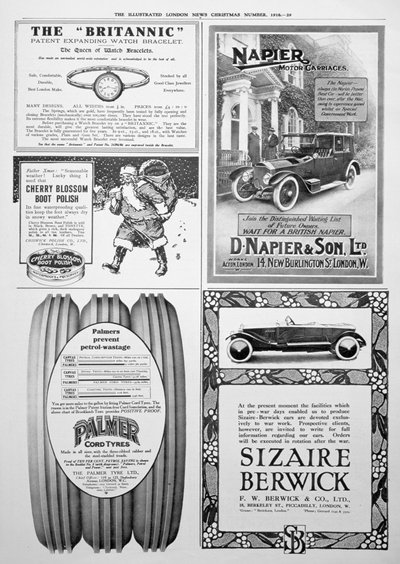En annonssida i Illustrated London News, Christmas, 1916 av Unbekannt