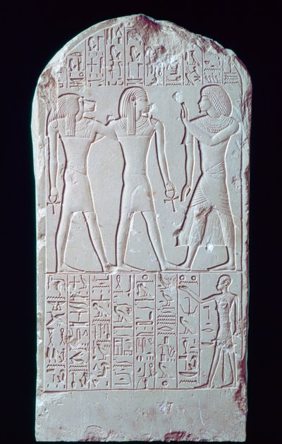 Forntida egyptisk kalkstensstele, 1500-1200-talet f.Kr av Unbekannt