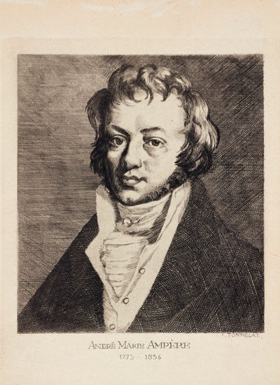 Andre-Marie Ampere, fransk fysiker och matematiker, ca 1820 av Unbekannt