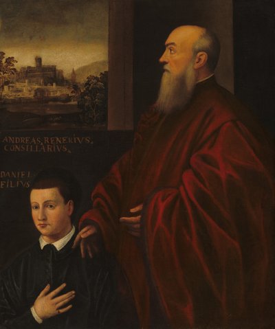 Andrea Renier och hans son Daniele, ca. 15601566. av Unbekannt