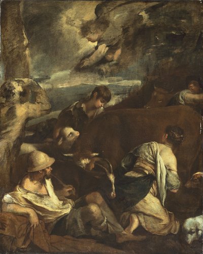 Bebådelse till herdarna, ca. 1710. av Unbekannt