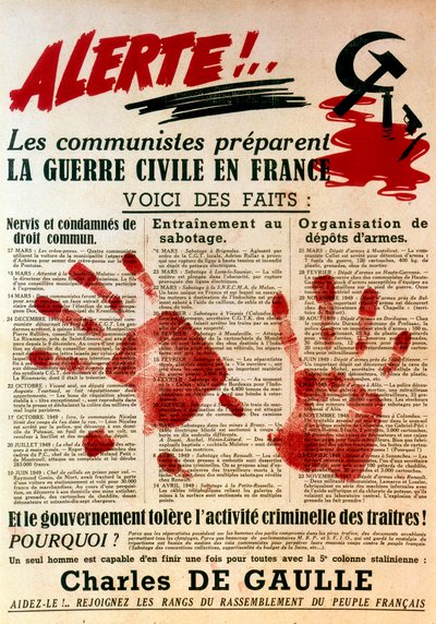 Antikommunistisk pro-gaulistisk affisch, 1949 av Unbekannt