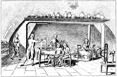 Antoine Laurent Lavoisier, fransk kemist från 1700-talet, undersöker andning av Unbekannt