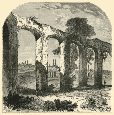 Akvedukten i Poitiers, av Old Pictones huvudstad, 1890. av Unbekannt
