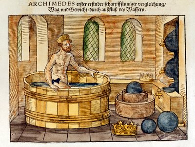 Arkimedes i sitt bad, 1547 av Unbekannt