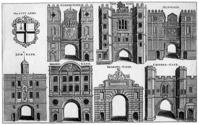 Vapen och portar i London City, c1650 1800-talet av Unbekannt