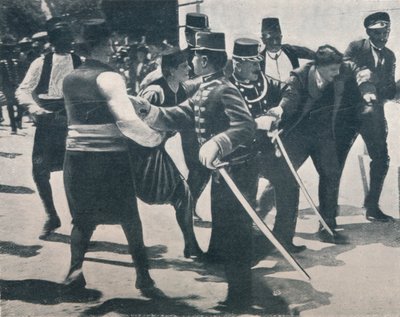 Gripande av Gavrilo Princip, mördare av ärkehertig Franz Ferdinand, 1914 av Unbekannt