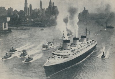 Ankomst till New York of the Normandie, 1936 av Unbekannt