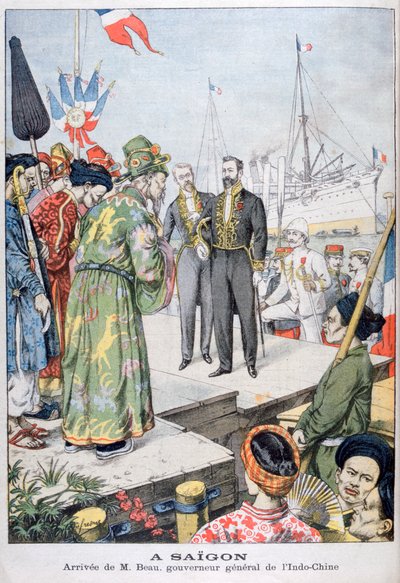 Ankomst till Saigon av Paul Beau, Indokinas generalguvernör, 1902 av Unbekannt