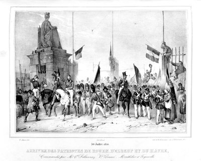 Patrioternas ankomst i Rouen, Elbeut och Le Havre, Paris, 30 juli 1830 av Unbekannt