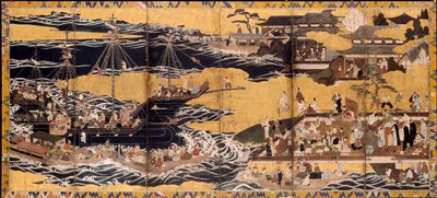 Sydbarbarernas ankomst, ca. 1600. av Unbekannt