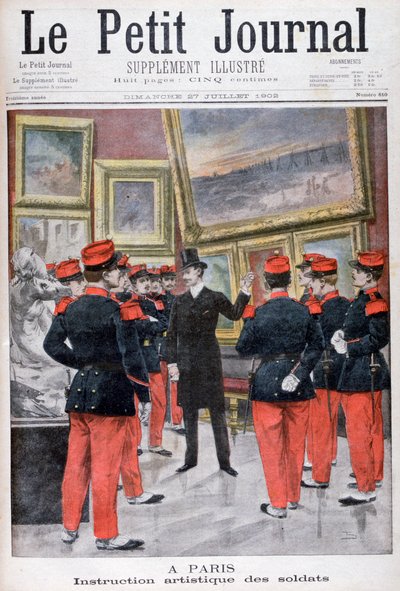 Konstnärlig undervisning av franska soldater på salongen, Paris, 1902 av Unbekannt