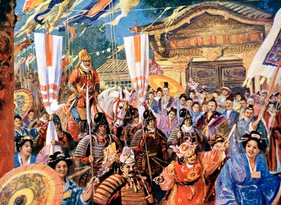 Konstnärens intryck av Yorimoto, japansk krigare från 1100-talet, 1900-talet av Unbekannt
