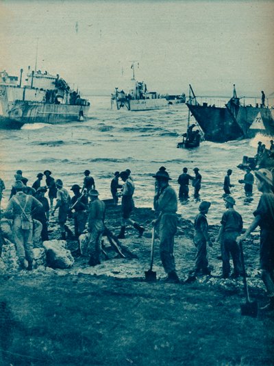 När solen kom upp på invasionsdagen: Med hacka och spade är vägen klar, 1943-44 av Unbekannt