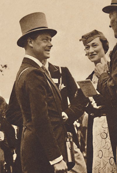 Ascot, juni, 1935 - Kung Edward, dåvarande prins av Wales, med Mrs. Simpson, 1937 av Unbekannt
