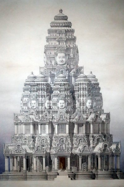 Asian Civilizations Museum, Angkor, Utforska Kambodjas heliga stad, Restaurering av bayonens centrala torn, Louis Delaporte och Henri Deverin, Kambodja av Unbekannt
