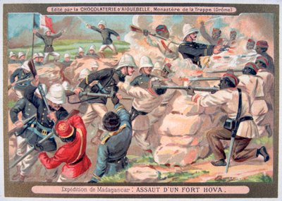Angrepp på ett Hova-fort, Madagaskar, 1883-1896 av Unbekannt