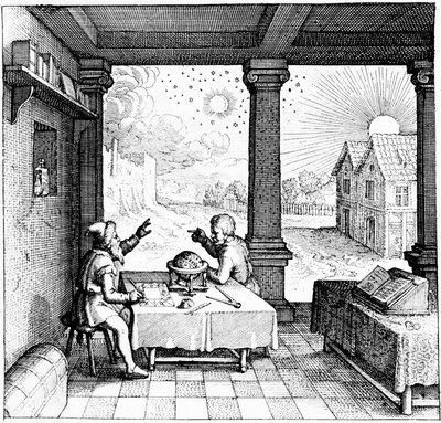 Astrologer förbereder ett horoskop, 1617-1619 av Unbekannt