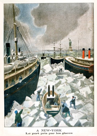 I New York, hamnen intagen av isen, 1901 av Unbekannt