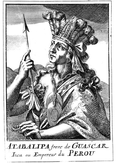 Atahualpa d1553, sista inkakejsaren av Peru, 1686 av Unbekannt