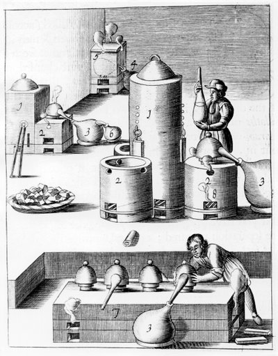 Athanor eller Slow Harry, en självmatande ugn som håller en konstant temperatur, 1683 av Unbekannt