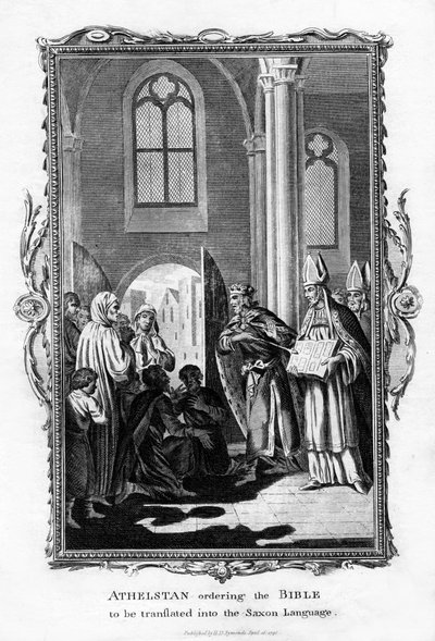 Athelstan beordrade att Bibeln skulle översättas till det saxiska språket, 1796 av Unbekannt