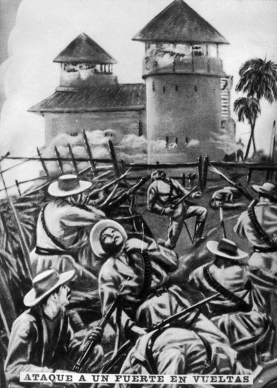 Attack på ett fort, januari 1897, c1910 av Unbekannt