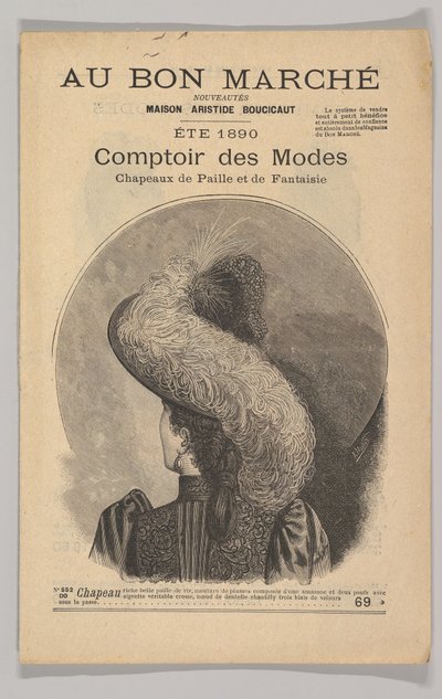 Au Bon Marché-Comptoir des Modes, Fancy stråhattar, sommaren 1890, 1890. av Unbekannt