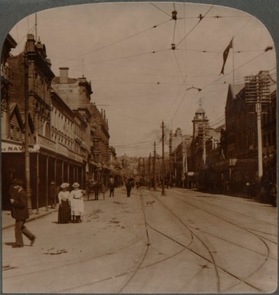 Aucklands chief business thoroughfare, Queen St., looking S., Nya Zeeland, c1900 av Unbekannt