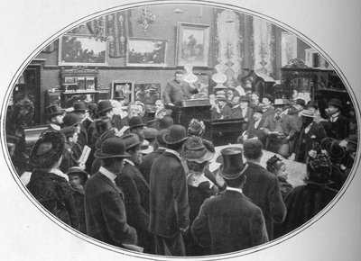 Auktion pågår hos Phillips auctioneers, London, c1901 1901 av Unbekannt