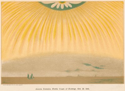 Aurora Borealis eller norrsken observerat från norra Norge, 10 oktober 1868, 1906 av Unbekannt