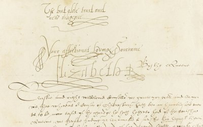 Autografbrev av drottning Elizabeth I till Mary, Queen of Scots, 1584 av Unbekannt