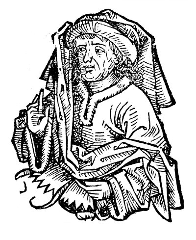 Averroes Ibn Rushd 1126-1198, framstående medeltida islamisk filosof, 1493 av Unbekannt