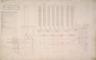 Babbage Engines, Difference Ritning av sidovyn av Difference Engine No 2 av Unbekannt