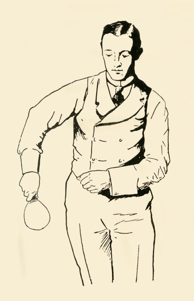 Back-Hand Service från höger sida, 1902. av Unbekannt