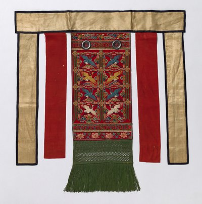 Baksida förkläde för den kungliga ceremoniella dräkten, sent 1800-tal-tidigt 1900-tal. av Unbekannt