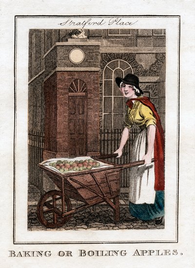 Bakning eller kokning av äpplen, Stratford Place, London, 1805 av Unbekannt