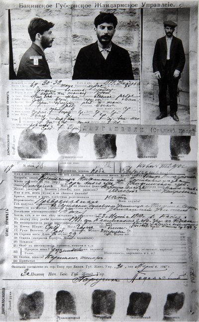 Bakupolisens form av den politiska brottslingen J Jugashvili Stalin, 1910 av Unbekannt