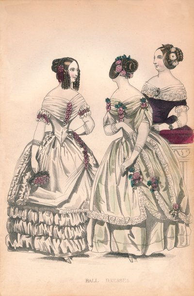 Bollklänningar, 1800-tal. av Unbekannt