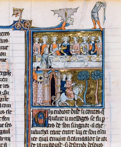 Bankett och ryttare, c1280-1290 av Unbekannt