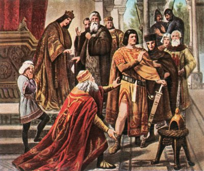 Barbarossa vädjar om hjälp från Henrik Lejonet, 1176, 1936. av Unbekannt