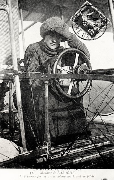 Baronessan Raymonde Delaroche, fransk flygare, 1909 av Unbekannt