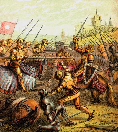Slaget vid Tewkesbury, 1471, c1850 av Unbekannt
