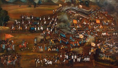 Strid mellan perser och ryssar nära Sultanabad, 13 februari 1812 c1815 av Unbekannt