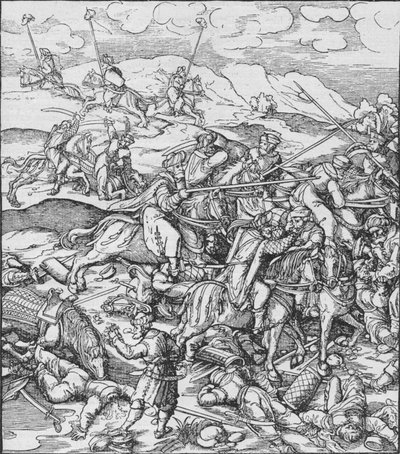 Strid mellan mongolerna under Timur och turkarna, c1400 1908 av Unbekannt