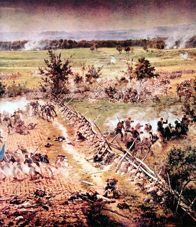 Slaget vid Gettysburg, amerikanska inbördeskriget, 1-3 juli 1863 av Unbekannt