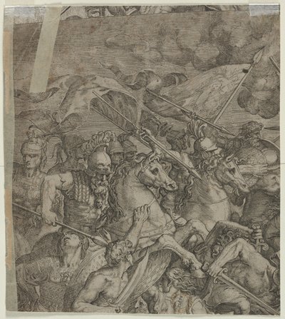 Battle of the Milvian Bridge fragment tergo, 1500-tal. av Unbekannt