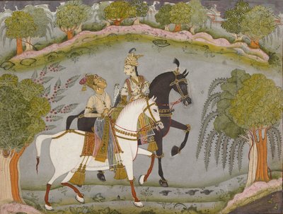 Baz Bahadur och Rupmati, c1720 av Unbekannt