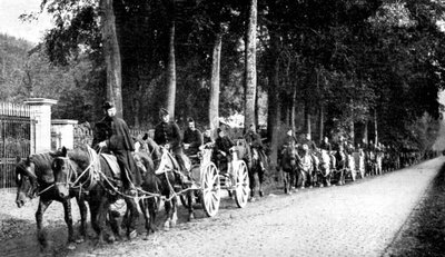 Belgiskt artilleri undviker tyska Taube-plan, första världskriget, 1914 av Unbekannt