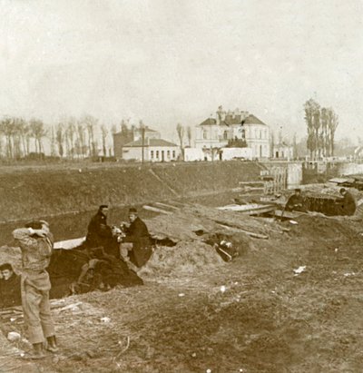 Belgisk utsiktsplats, Yser, Flandern, Belgien, c1914-c1918 av Unbekannt